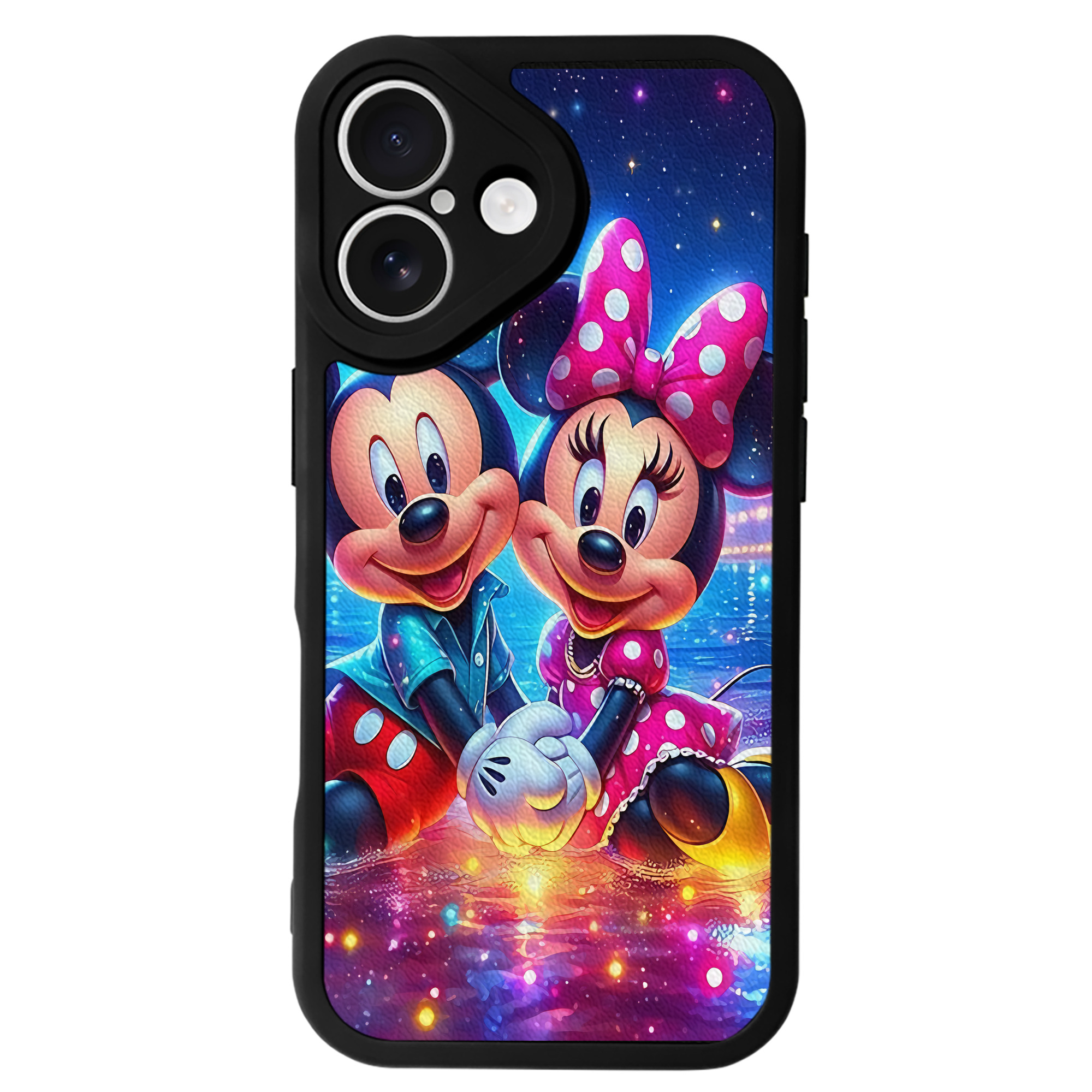 （画像用） ミッキーマウス Mickey Mouse 【iPhone 16シリーズ対応】シリコンスマホケース（レザー調） 材質：シリコン